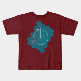 Penny Farthing Bicycle Gradient Colour Kids T-Shirt